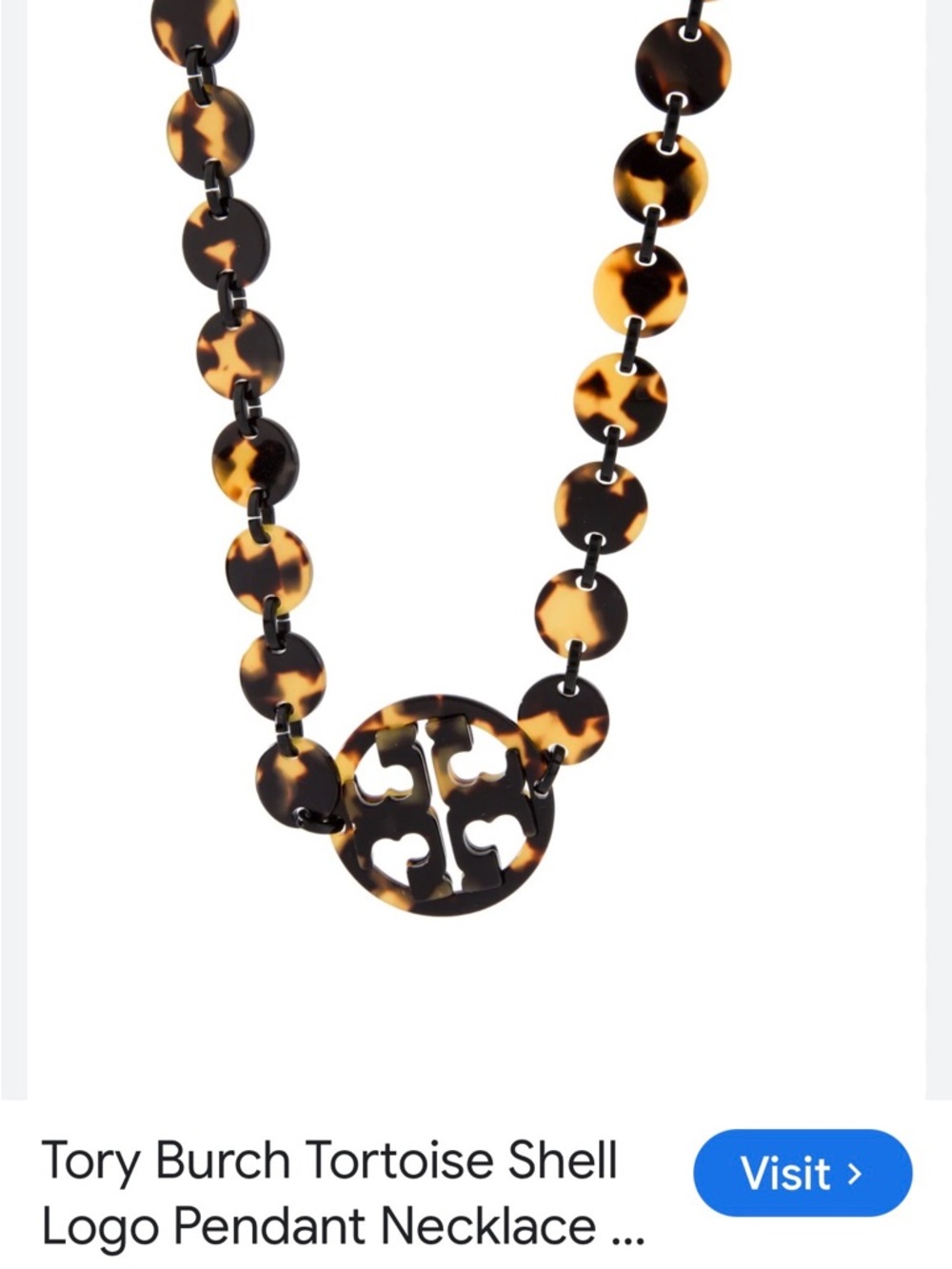 NWT Tory Burch Tortoiseshell Resin Link Strap with Gold Logo Clasp - Picture 7 of 7